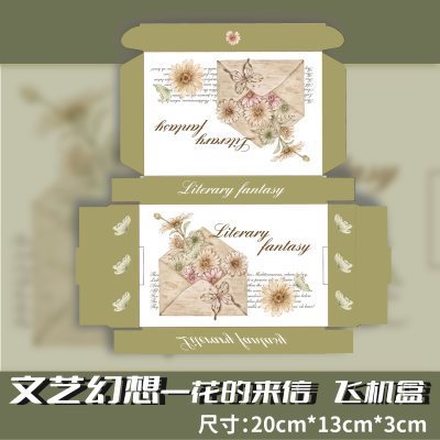 200*130*30mm, 3개의 층, 꽃이 담긴 편지 비행기 상자 1개