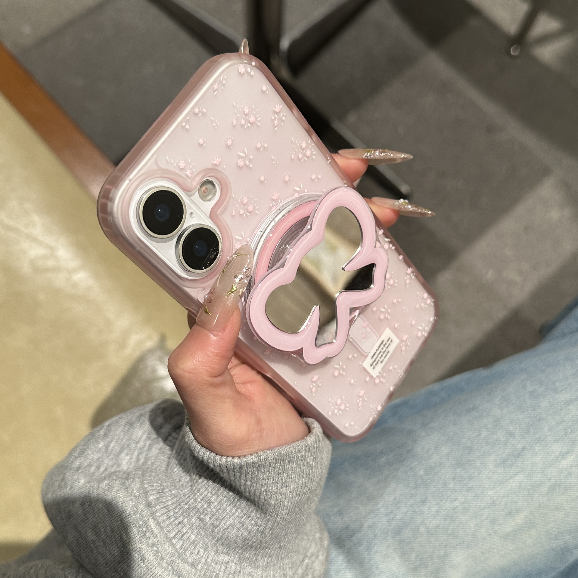 Pantalla completa rosa floral para iPhone15/16 funda para teléfono móvil 15Pro magnético 16ProMax simple 14/13