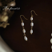 天然淡水珍珠长款手工设计师流苏耳环时尚轻奢风优雅气质耳饰工厂