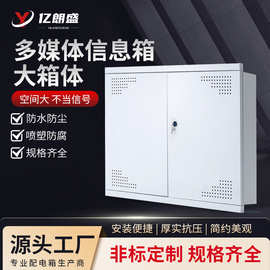 超大光纤入户弱电箱家用暗装大号双开门多媒体信息箱厚集线箱定制