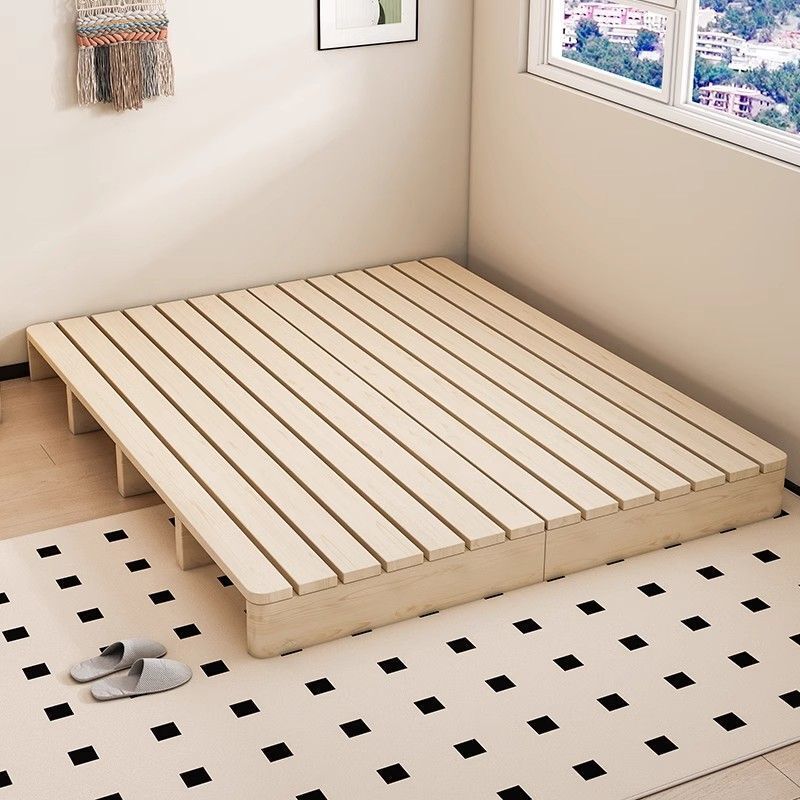 Solid Wood Bed, Modern Minimalist Single Bed, Rental Room Floor-Standing Low Bed, Double Bed, All Solid Wood Japanese-Style Tatami Solid Wood Bed, Modern Minimalist Single Bed, Rental Room Floor-Standing Low Bed, Double Bed, All Solid Wood Japanese-Style Tatami