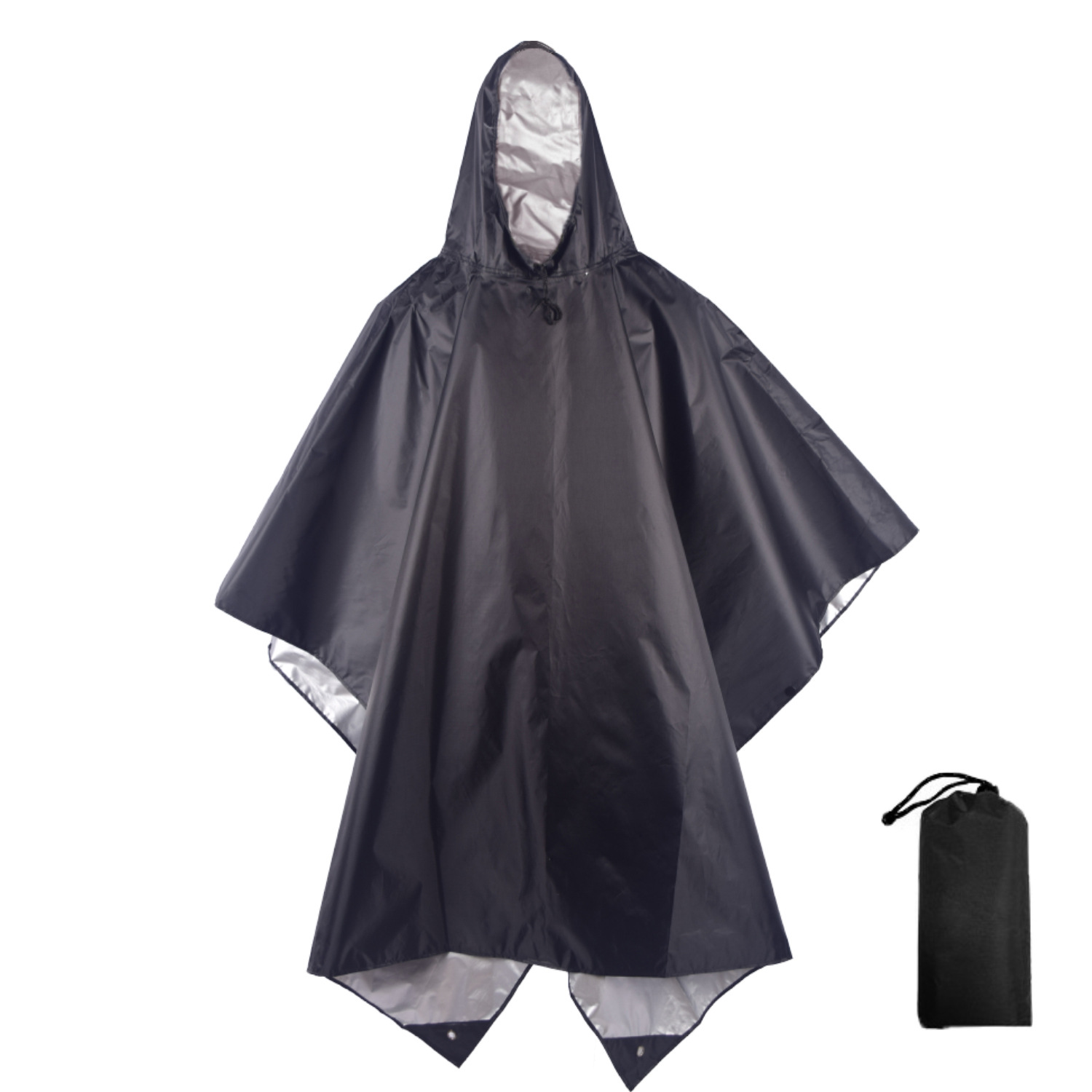 Comercio exterior impermeable al aire libre tres en uno poncho 210T poliéster PU viaje senderismo capa montañismo pesca capa impermeable