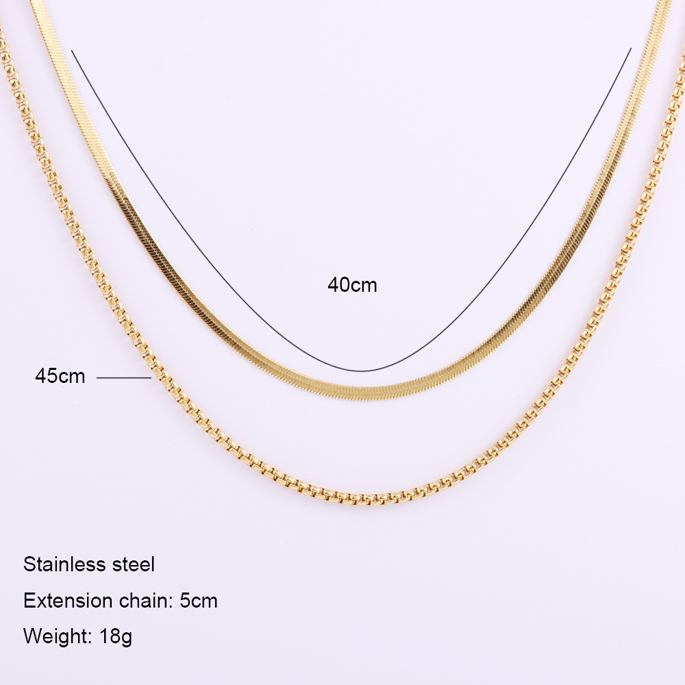 Fashion Geometric Titanium Steel Plating Layered Necklaces 1 Piece