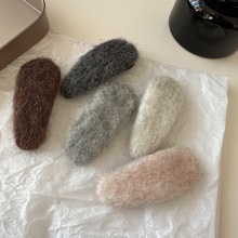 秋冬毛绒发夹头饰少女侧边夹刘海碎发时尚毛毛边夹bb夹发卡发饰女