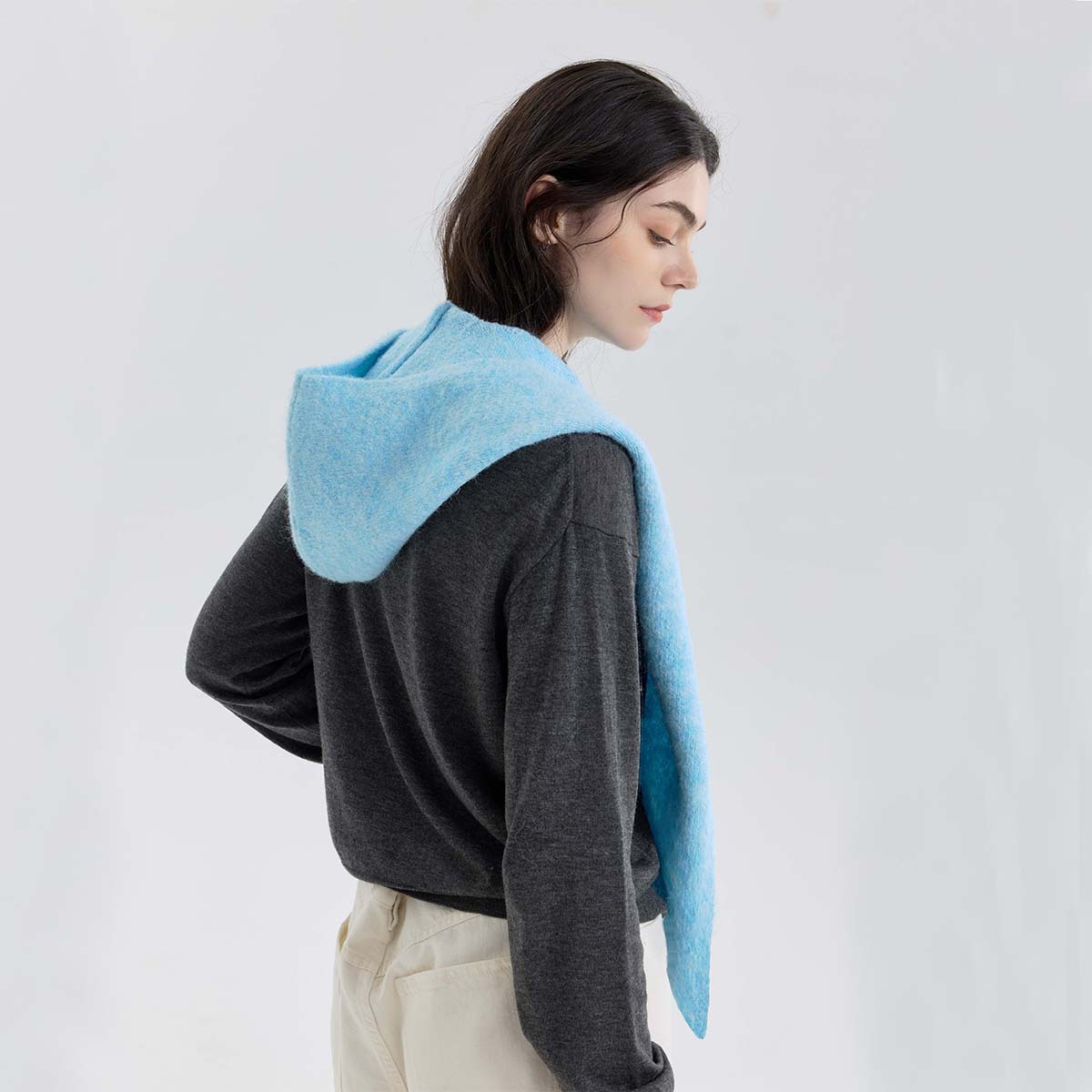Comercio exterior transfronterizo bufandas encapuchadas de color sólido para proteger el cuello caliente bufandas de cuello parejas de otoño y invierno