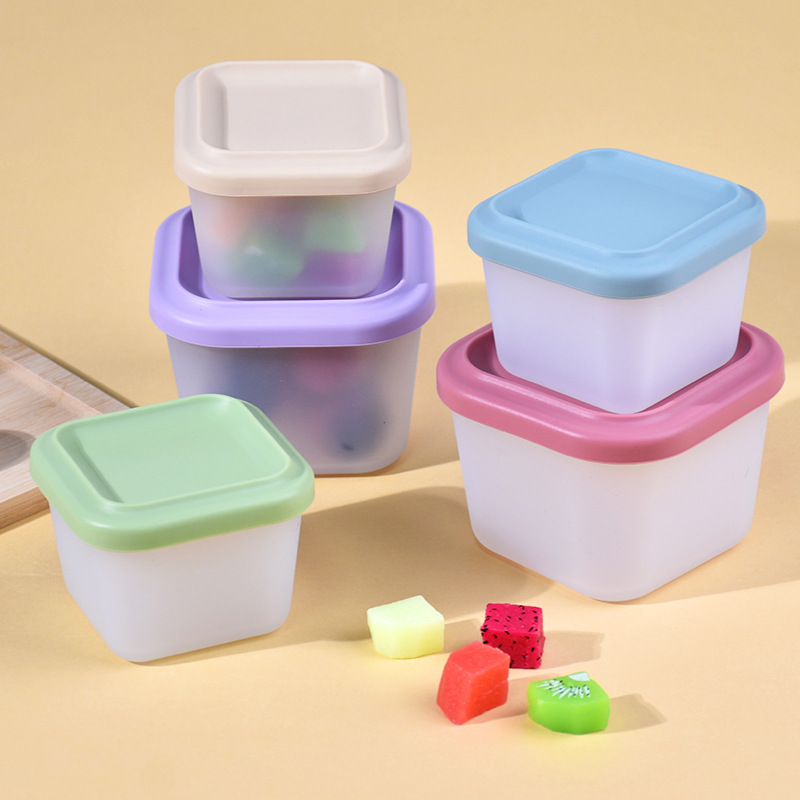 Baby Food Supplement Box Mini Crisper Can Be Steamed and Microwave Heated Silicone Lunch Box Food Grade Sealed Lunch Box