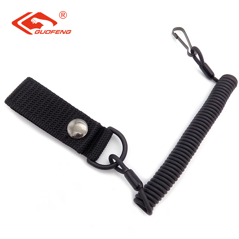 Políticas tácticas pistola cuerda de resorte cuerda telescópica cuerda de alambre revestida de goma cuerda de alambre de resorte cuerda de pistola