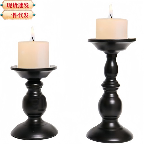 American-style candleholder candlelight dinner candle cups atmosphere decoration black iron craft candle holder craft item manufacturer supply