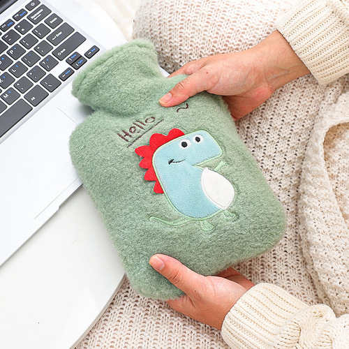 New cartoon hand warmer large flannel cover simple winter hot water bag cute student plush water-filled hot water bag