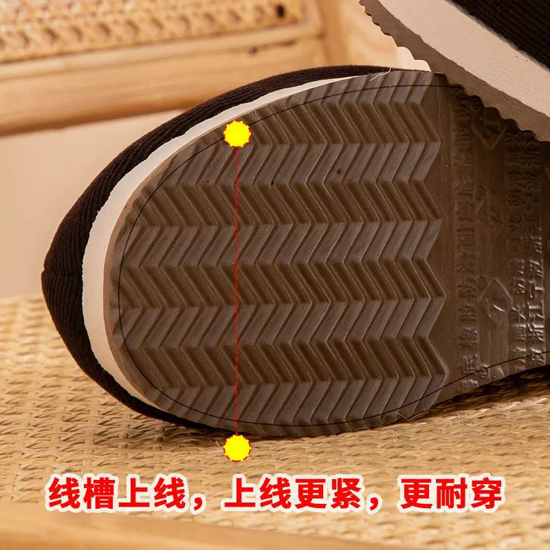 Зимняя утепленная теплая обувь для мам среднего и пожилого возраста на флисовой подкладке, Тканевая обувь Old Beijing, Женская хлопковая обувь, Нескользящие хлопковые сапоги на плоской подошве для бабушек