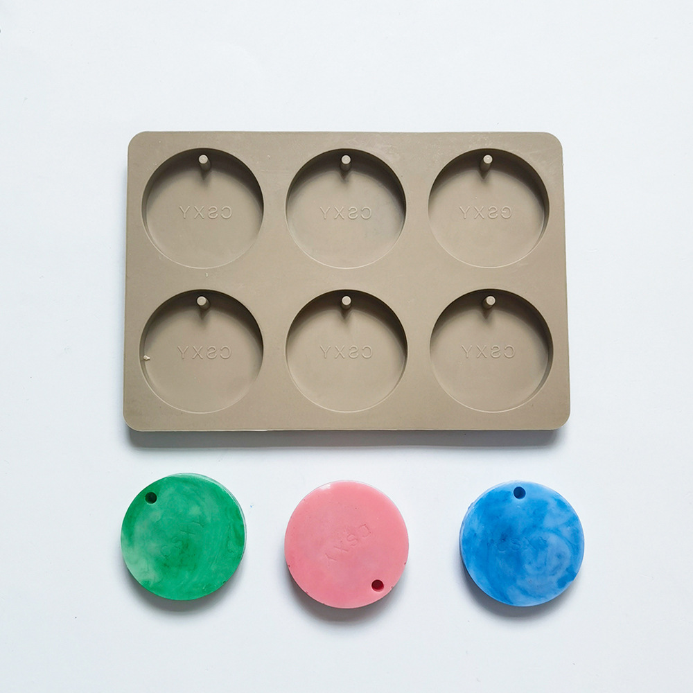香薰6连圆环印字583巧克力硅胶模具糖果布丁甜点模具肥皂烘焙用具