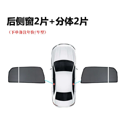 supplies curtain, Car curtains - 2-pieces-of-rear-windows-including-4-pieces-of-center-split-windows-remark-model-year-black-encrypted-mesh