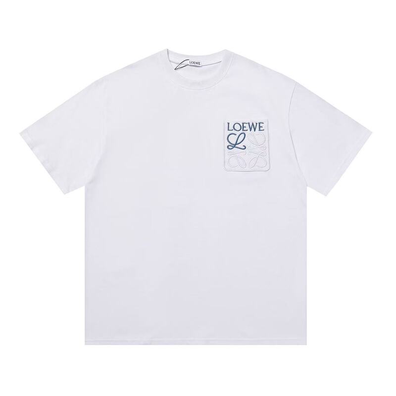 High-End Loewe T-Shirt, Short-Sleeved, Unisex Couple's Style, High-Weight Pure Cotton, Loose-Fitting Crew Neck Top High-End Loewe T-Shirt, Short-Sleeved, Unisex Couple's Style, High-Weight Pure Cotton, Loose-Fitting Crew Neck Top