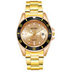 Golden fashionable watch, steel belt, mechanical quartz watches, fully automatic