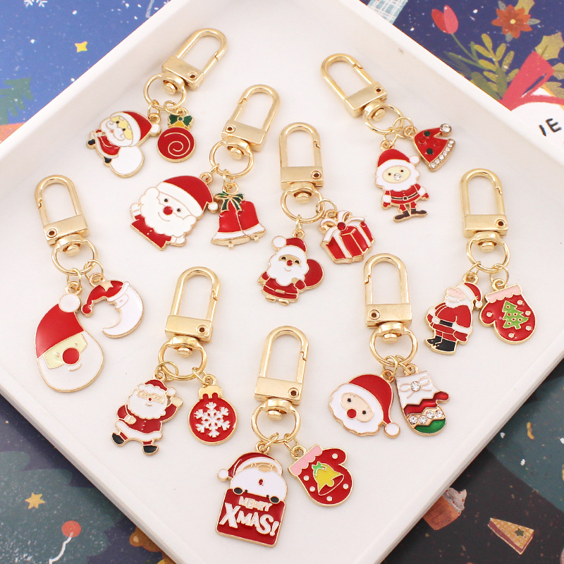 Cartoon Christmas keychain for elderly