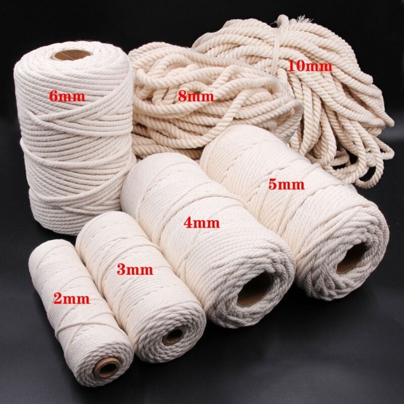 Multi-Strand Cotton Rope Cotton Thread Rope Handmade DIY Weaving Material Tapestry Rope Bundling Craft Rope Rice Dumpling Rope Tag Rope