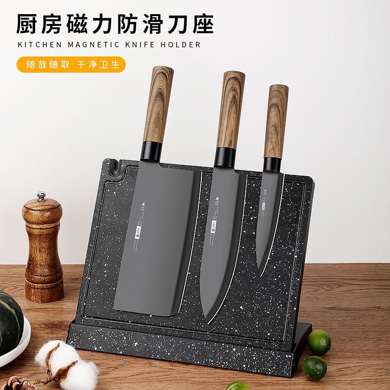 soporte de cuchillos de absorción magnética sin perforación de herramientas de cocina magnética multifunción de pie soporte de cuchillos de cocina magnético fuerte al por mayor