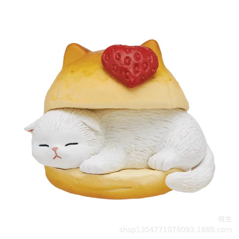 Сюрприз-ящик Gashapon — серия фигурок Hamburger Cat, милая котёнок-сэндвич коллекционная игрушка, 5 дизайнов