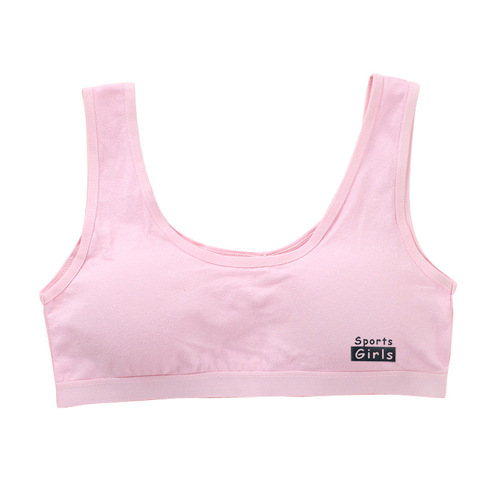 Developing girlBra, primary school student underwear, strap new chest pad, middle school student 8-14 years old children's literature pure cotton