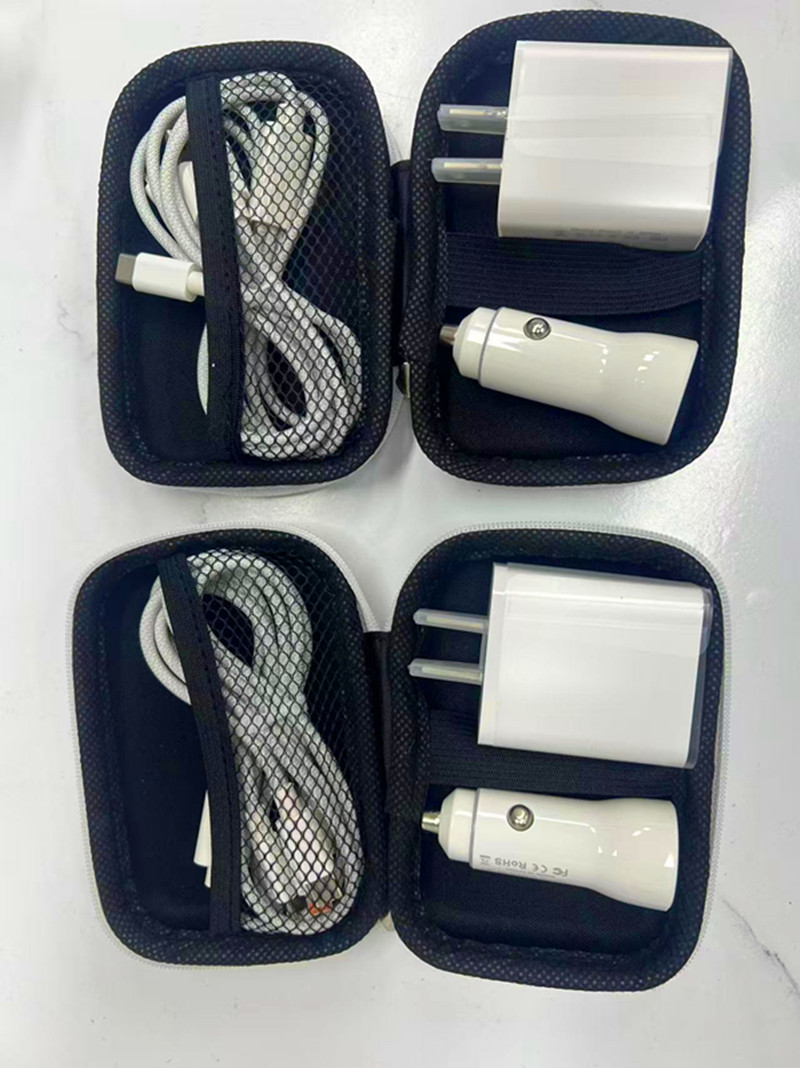 Seyahat araba hızlı şarj veri kablosu seti üçü bir arada flaş şarj adaptörü fişi taşınabilir kulaklık seti
