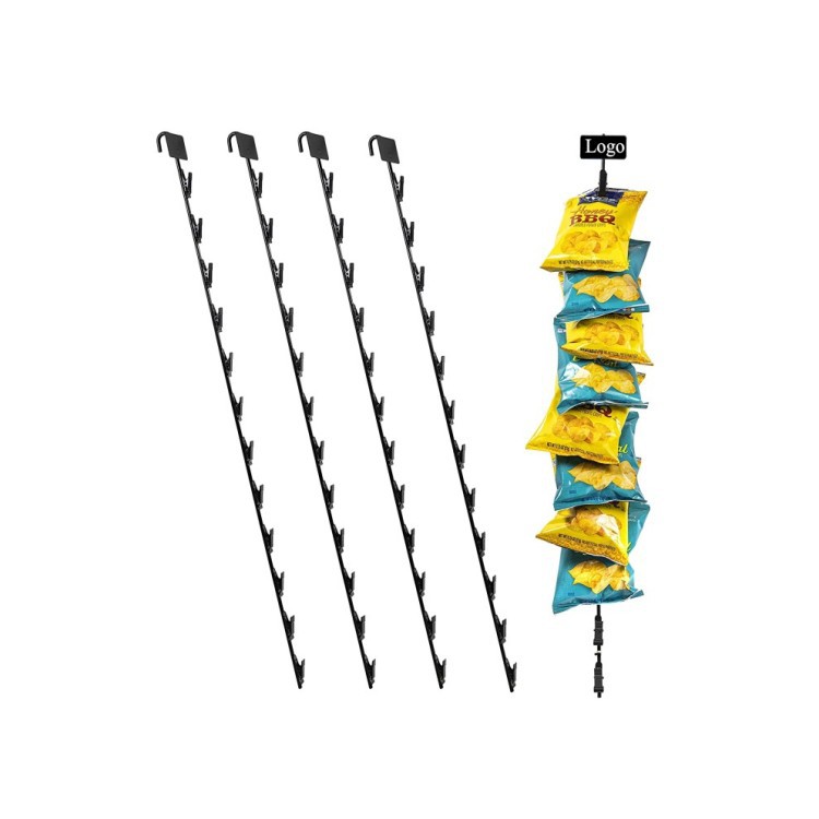 加工生产商超专用挂条架12夹零食糖果薯片挂架卡式弹簧金属促销架