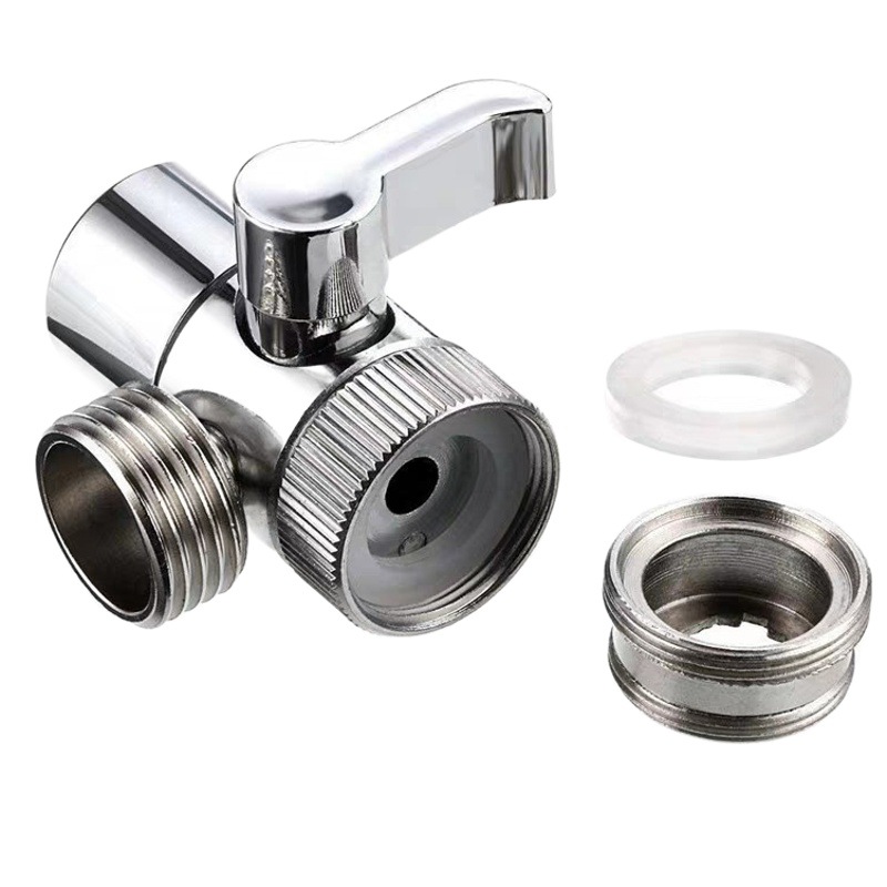 Alloy Washing Machine Faucet Adapter, One-To-Two Water Splitter, One Inlet and Two Outlet Spouts, Universal Faucet Connector
