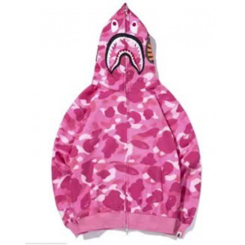 2025 [健康布] 3D デジタル印刷 Bape ブランド シャークヘッド スウェットシャツ メンズ カップル ジッパー カーディガン ベルト付き|undefined