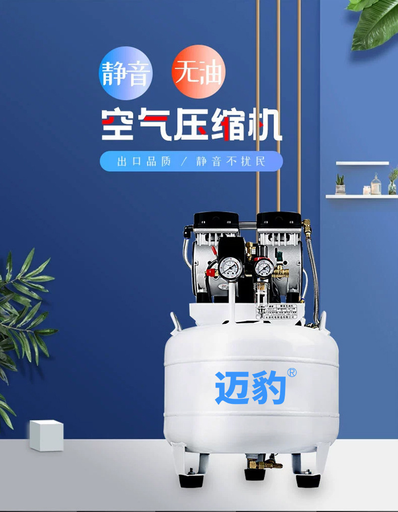 Small Air Compressor Slb26 Oil-Free Ultra-Quiet Laboratory Air Compressor Pump Factory