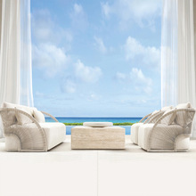 户外藤编沙发民宿设计师庭院别墅露天藤椅售楼部家具组合优质仿藤