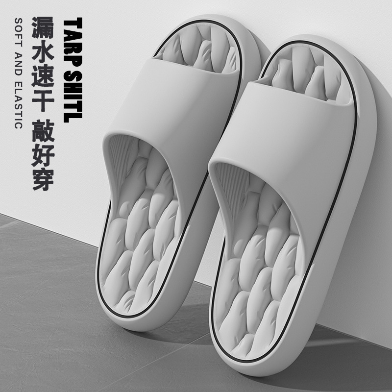 Bathroom Slippers for Men, Summer, Indoor, Home, Couple, Leaking, Quick-Drying, Non-Slip, Soft, Thick-Soled Bathing Slippers