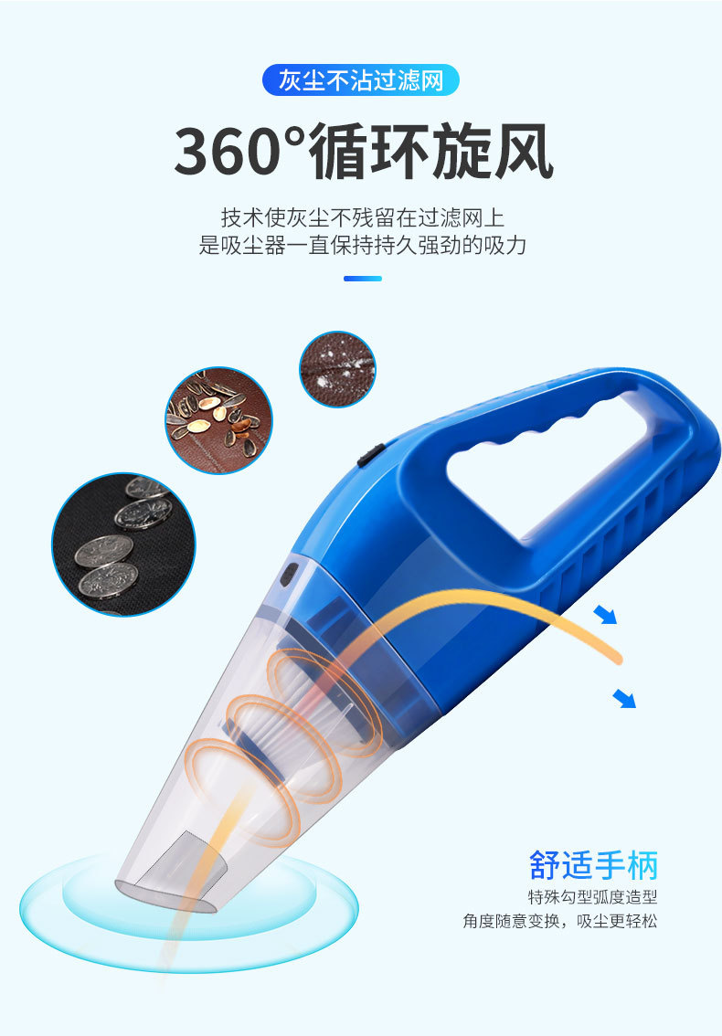 Car Mini Multi-Functional Wet and Dry Vacuum Cleaner, Handheld Portable Car Appliance 120