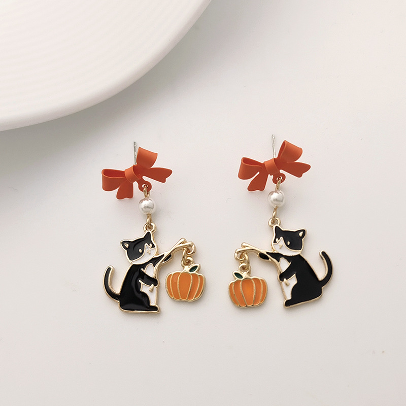 1 Pair Quantity Fashion Bow Knot Metal Stoving Varnish Women's Earrings 1 Pair