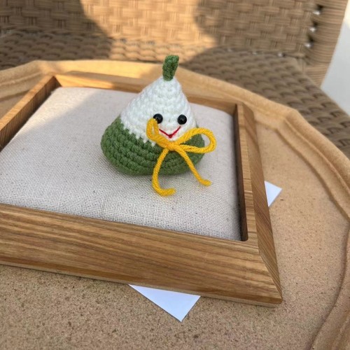 New crocheted rice dumpling pendant for Dragon Boat Festival, keychain ornament, car bag pendant, cute rice dumpling car pendant in one fell swoop