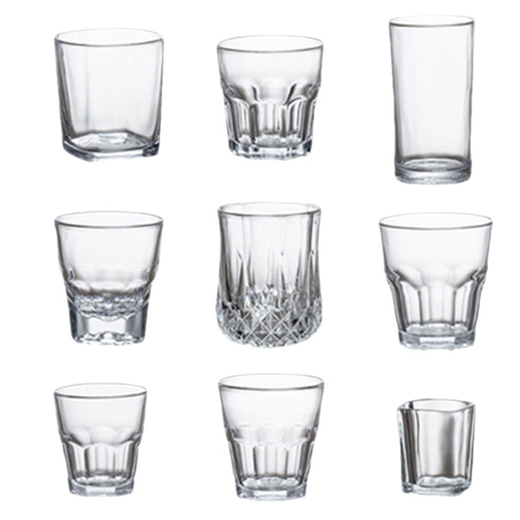 Hongli vidrio templado vaso de cerveza pequeño vaso cuadrado taza de vidrio blanco taza octogonal vaso de whisky