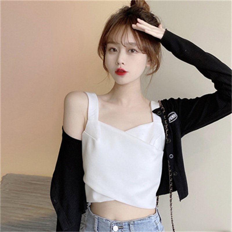 Women's Camisole Summer Short Sports Outer Wear Outer Wear Outer Wear French Spice Girl Pure Desire Sleeveless Top Base Shirt