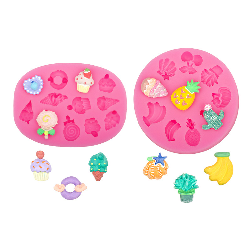 Cake Fruit Lollipop serie aromaterapia piña helado cono forma molde de silicona fondant chocolate