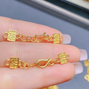 s925 silver gold-plated accessories S buckle tail chain clip bracelet necklace extension chain button DIY beaded all-match accessories
