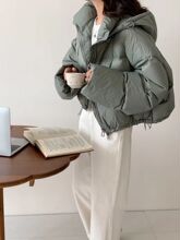 羽绒服女短款冬季新款韩版加厚宽松小个子显高面包服白鸭绒潮