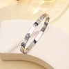 18# four-leaf flower inlaid with diamonds-steel color sz660