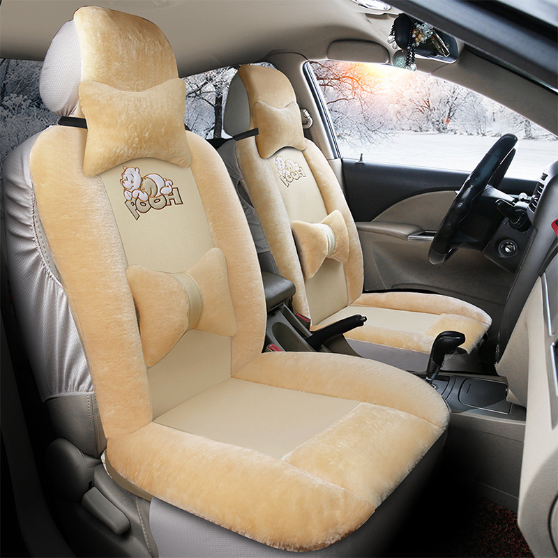 Cross-border hot-selling car seat cushion winter plush warm seat cushion fully surrounded winter car padded wool cushion universal seat cover