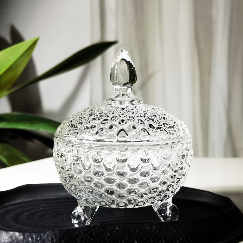 Frasco de vidrio transparente para el hogar, recipiente de almacenamiento de vidrio, caja de almacenamiento, frasco de azúcar de Amazon, joyero, sellado y conservador de frescura