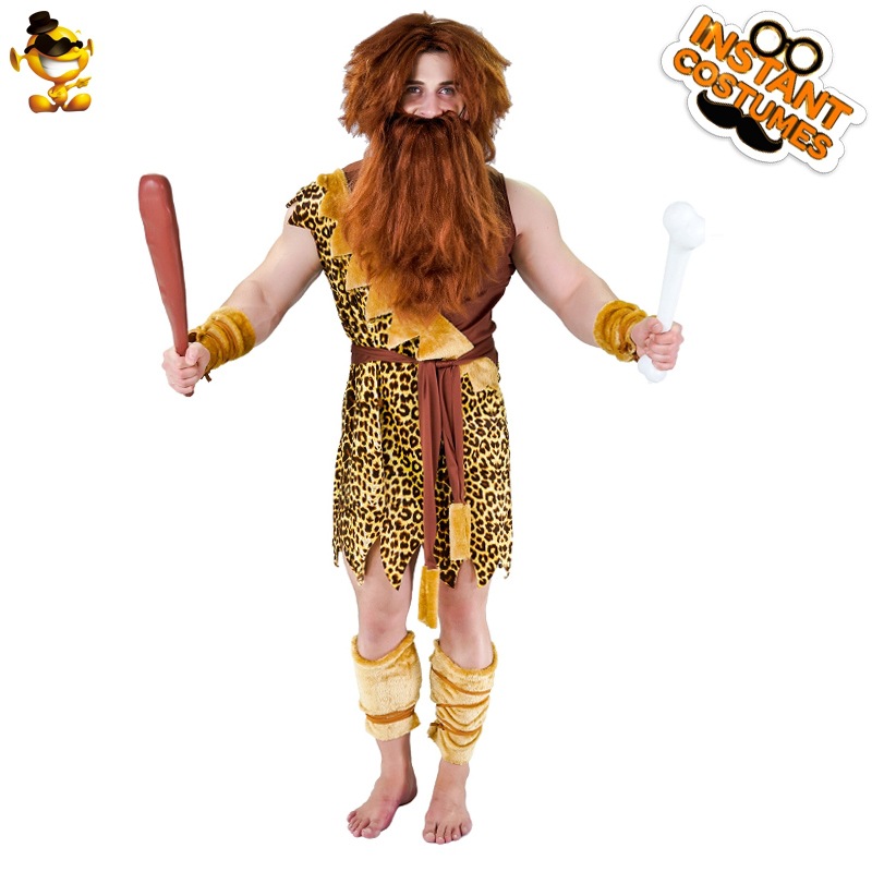 Halloween adulto original Mountain Top hombre cueva salvaje de los hombres traje ropa de fiesta traje de la etapa traje de juego de rol