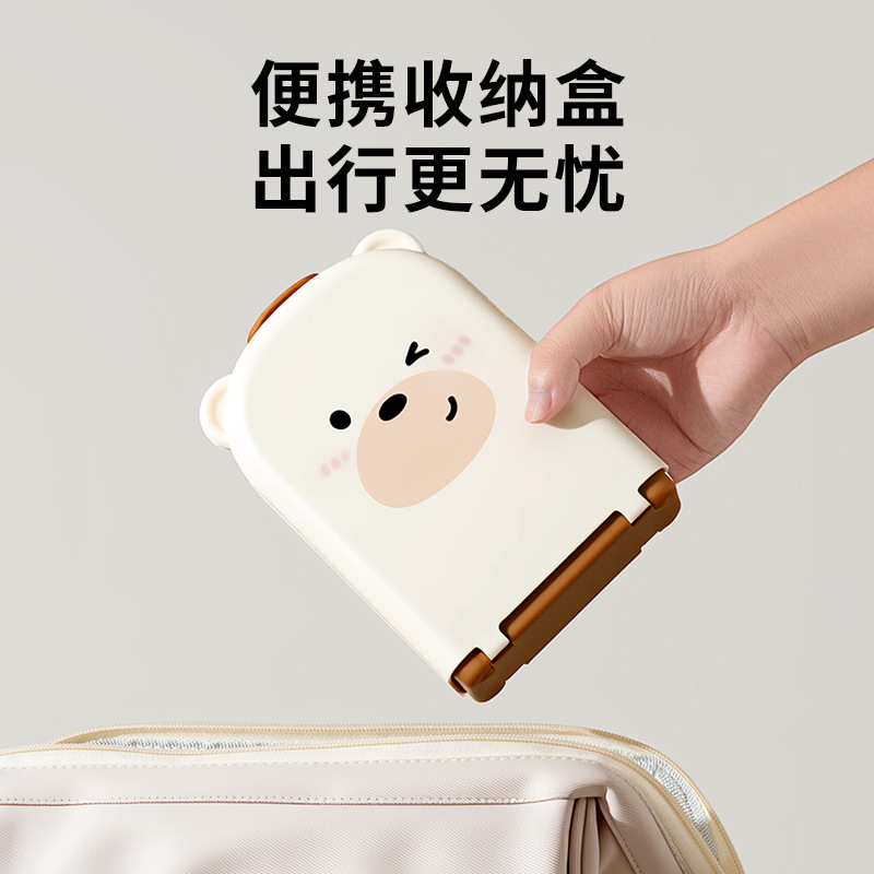 Cepillo de limpieza especial portátil para bebés recién nacidos, caja de almacenamiento de paquetes de viajes, conjunto de cepillos de limpieza de silicona