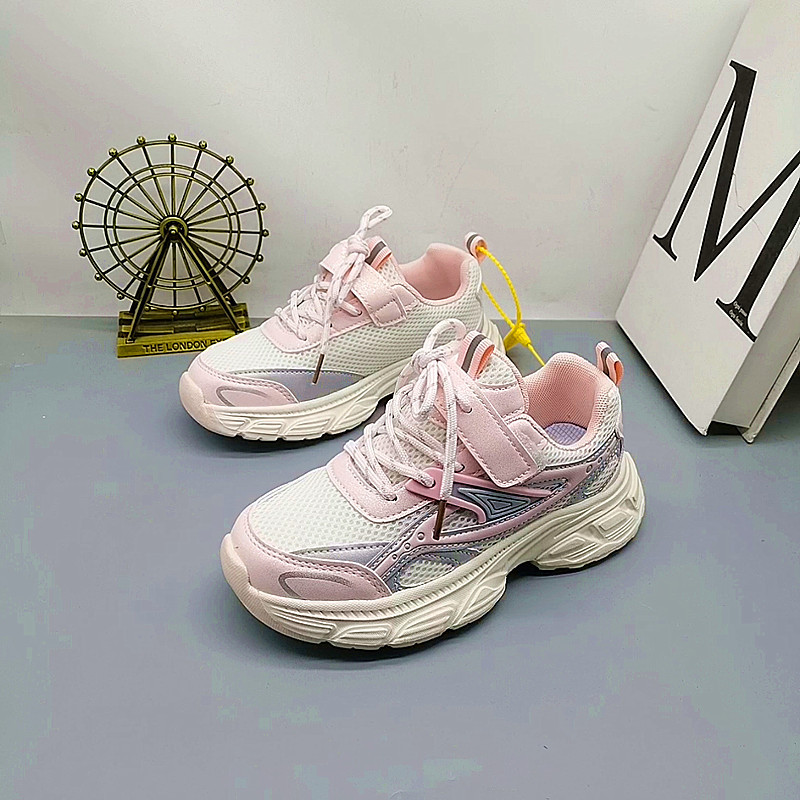 Coolbee Wasp, zapatillas deportivas de malla dual para niños y niñas, tallas 28-37, calzado deportivo infantil a la moda, zapatos casuales de cuero para niños.