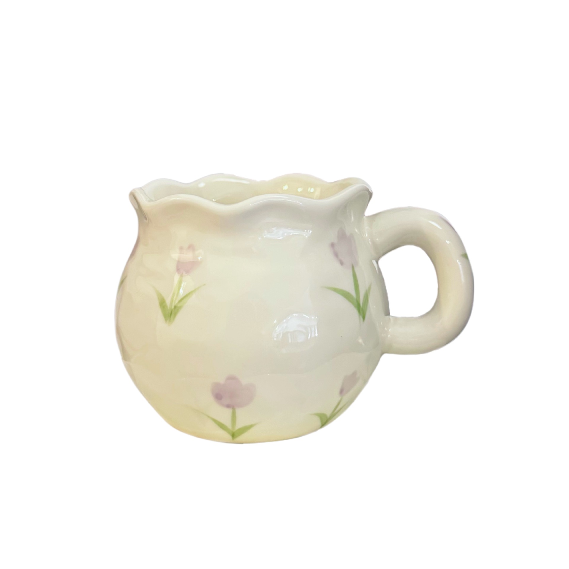 Estilo coreano inswind tambor redondo pellizco pequeño amor plato de taza de cerámica de café irregular plato de taza de té de la tarde plato