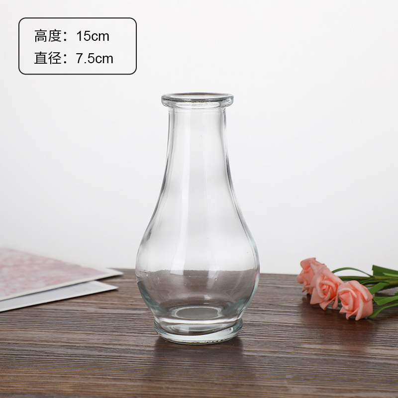 Jarrón clásico personalizado en relieve, vidrio transparente, adornos de escritorio para oficina, colgantes para dormitorio, mini decoración retro