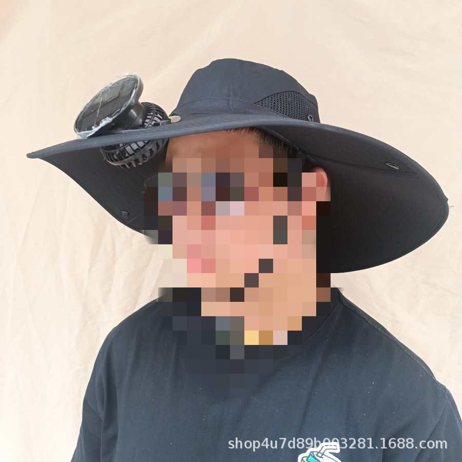 블랙 - 단일 팬(태양광 + USB 충전/듀얼 드라이브/강력한 배터리 수명)