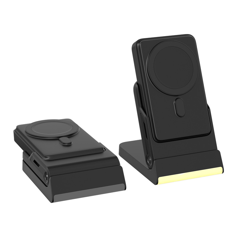 Magnetic Three-In-One Wireless Power Bank with Base Suitable for Apple Mobile Phone 10000Ma Wireless Charging Cross-Border Hot Model