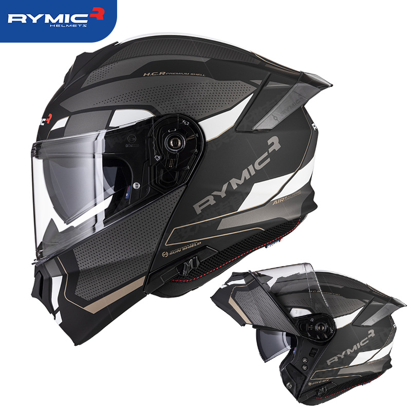 Casco de motocicleta Ruimi, motocicleta para hombres y mujeres, casco de doble espejo, ranura Bluetooth totalmente cubierta, cola grande de cuatro estaciones 3C