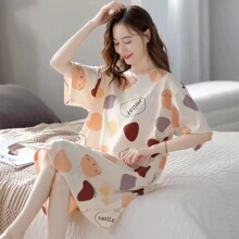 网红睡衣女夏学生宽松家居服可外甜美卡通可外穿居家穿睡裙